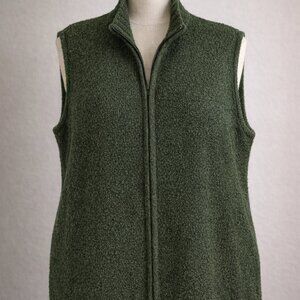 Coldwater Creek Women’s XL Olive Green Zip Vest Outdoor Casual Layer